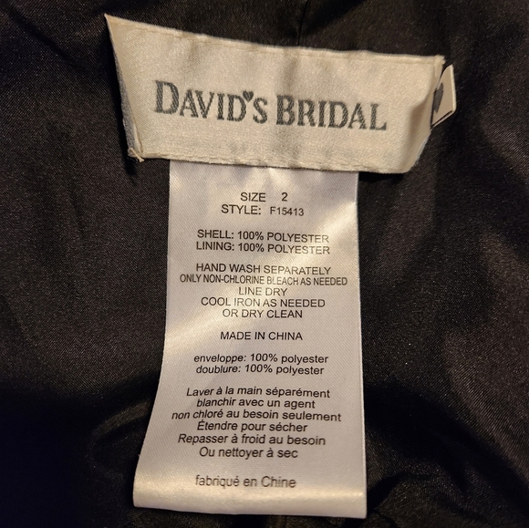 David's Bridal Midi Black Strapless Fit & Flare Dress - Picture 8 of 8